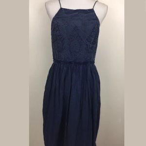 NEW $129 Lucky Brand Blue Crochet Midi Dress Large